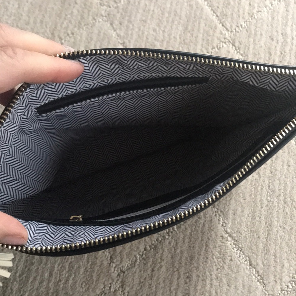 Fun fringe brand new black clutch with tassels! - Picture 3 of 5